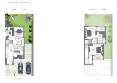 Falcon Island - 2 Bedroom Semi-detached Floor Plan